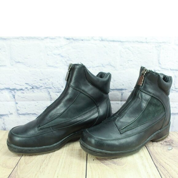 Blondo Black Leather Front Zip Casual Winter Ankle Boots Size 6.5 M - Picture 2 of 9